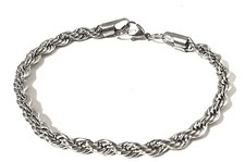 bracciale uomo intrecciato in acciaio stile corda vari colori