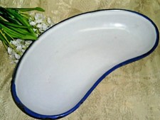 VECCHIO CONTENITORE OSPEDALIERO PADELLA A FAGIOLO FERRO SMALTATO 