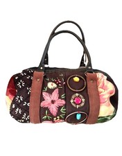 MALIPARMI borsa in tessuto, pelle ricami e pietre dure Boho style Etnico fiori