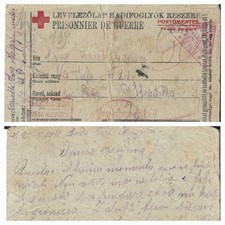 FRANCHIGIA CROCE ROSSA PRIGIONIERI DA UN CAMPO UNGHERESE CON CENSURA SUL TESTO