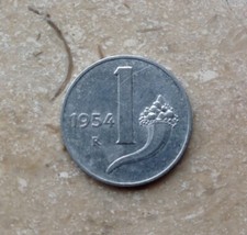 1 Lira 1954 Italia Cornucopia