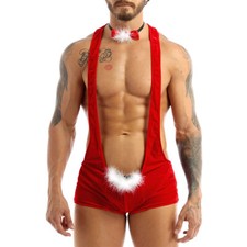 Pagliaccetti Uomo Cosplay Halloween Abiti Babbo Natale Esotici Slim Fit Gioco di Ruolo