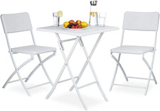 Set Tavolo Tavolino Pieghevole 62 X 62 Cm + 2 Sedie Pieghevoli Arredo Esterno Gi