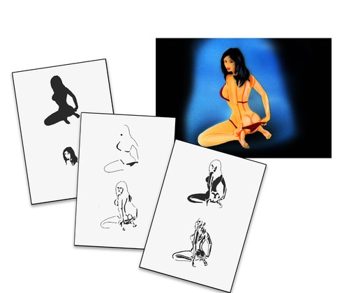 137 pinup girl - as-137, stencil