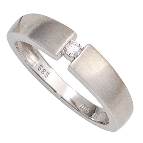Anello oro bianco 585 - oro, satinato