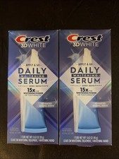 2 Confezioni Crest 3D BIANCO APPLICA E VAI DENTI SIERO SBIANCANTE QUOTIDIANO .63oz Bacchetta 3/26