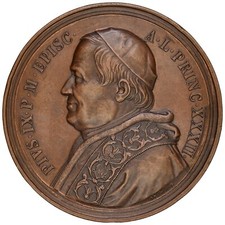Medaglia Annuale Pio IX Anno XXXII 1877 50°  Anniversario di Episcopato, Bianchi