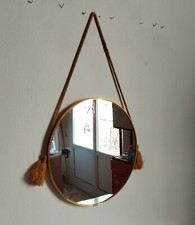 specchio rotondo in ottone, anni '70