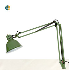 Lampada da tavolo scrivania vintage industriale anni 60 Rimsa verde da parete