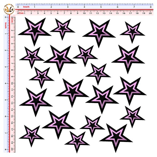 Stelle rosa nero - nero, adesivi