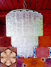 Lampadario in vetro di murano della metà del secolo Venini