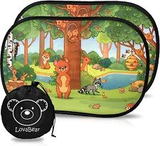 Lovabear 2 Tendine Parasole Auto Bambini Laterale 51x31cm Protezione Raggi UV
