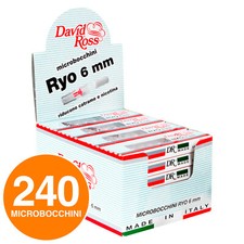 240 Microbocchini David Ross per Sigarette Ryo 6mm in Plastica Riutilizzabili