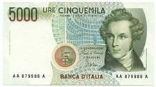 5000 LIRE VINCENZO BELLINI