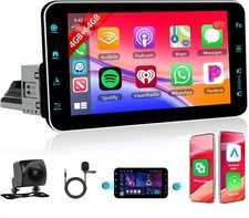 4+64G Wireless CarPlay Autoradio 1 Din con Schermo, Motorsi 9" Android Stereo