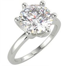 Anello di Fidanzamento Diamante Solitario 2,3 Ct Taglio Tondo SI2/F Oro Bianco 14K