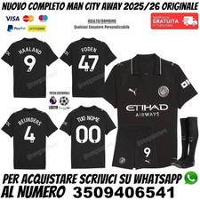 Maglia Manchester City Trasferta 2025 2026 Haaland Foden Reijnders Away Seconda