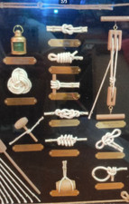 QUADRO DEI NODI Cm  40x60 CORNICE LEGNO E OTTONE ARREDO MARE CASA RISTORANTI