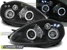 Coppia di Fari Anteriori per Fiat GRANDE PUNTO 2005-2008 Angel Eyes Neri
