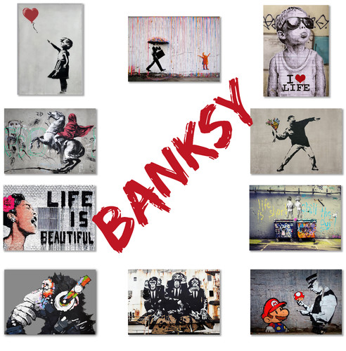 Banksy quadro stampa tela - banksy,