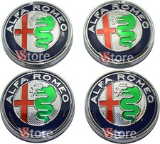 4 Tappi Coprimozzo ALFA ROMEO Giulietta 159 146 147 Brera CERCHI 60mm Green