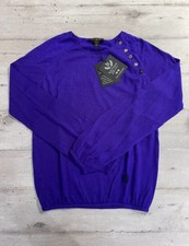 MAGLIONE PULLOVER DONNA 100% PURO CASHMERE LOUIS VUITTON VIOLA KASMIR TG.S 