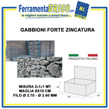 GABBIONI FORTE ZINCATURA PER CONTENIMENTO PIETRE SPESSORE FILO 2,70 MM 8X10 MM