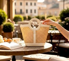 Borsa a mano in pelle italiana bianca rosa - elegante borsa da donna con manico superiore e tracolla