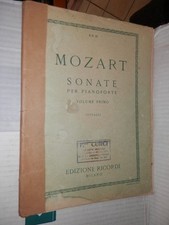 SONATE Per pianoforte Volume Primo Sonate da N 1 a 9 W A Mozart Ricordi musica