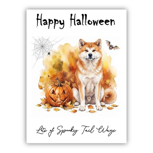 Biglietto halloween akita inu - akita,