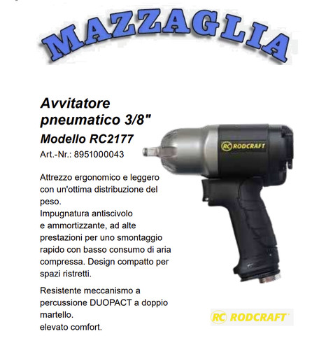 Rodcraft avvitatori pneumatici - avvitatori,