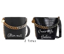 Borsa a secchiello Stella McCartney Flam catena tracolla nera 2 tipi outlet