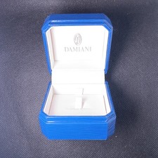 [D014] Damiani vintage blu leather rings jewelry box good condition