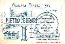 Biglietto - Pietro Ferrari - Fumista Elettricista - Piacenza