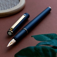Penna stilografica Montblanc Noblesse Slimline anni 80 pennino acciaio nero
