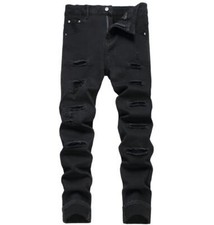 Jeans uomo denim nero gamba