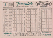 TOTOCALCIO SCHEDINA ORIGINALE