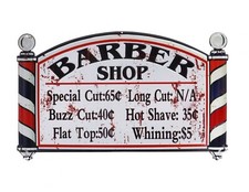 Targa in latta barber shop