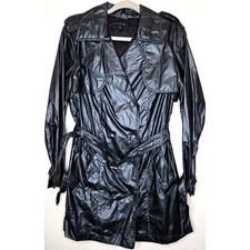 Lafayette 148 Impermeabile Donna 8 Antracite Metallizzato Cromo Trench Giacca Cintura