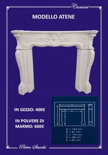 Rivestimento camino in gesso polvere di marmo cornice decorativa stufa consolle