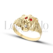 Anello testa di leone oro