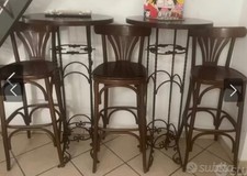 2 tavoli alti in ferro battuto