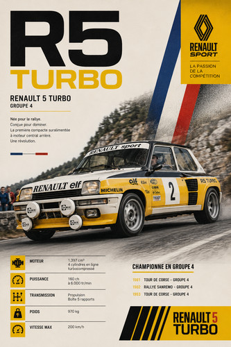 Poster renault turbo rally - poster, 5