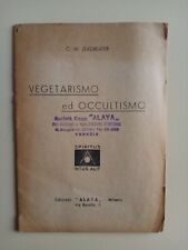 VEGETARISMO ED OCCULTISMO