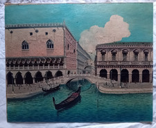 Dipinto a olio-tempera su tela Venezia Palazzo Ducale XX secolo