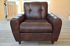 Poltrone in pelle, anni '80, marrone