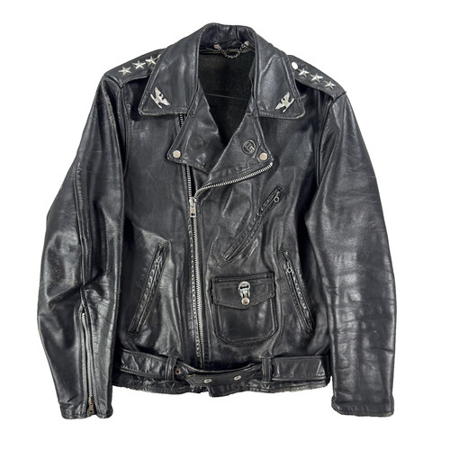 Giacca moto pelle - vintage, uomo