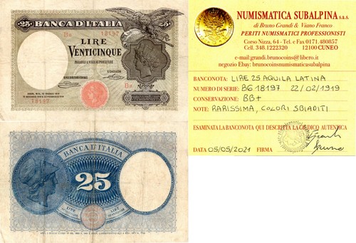 Italia regno 25 - 25, lire