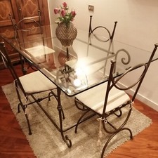 TAVOLO DI CRISTALLO IN FERRO