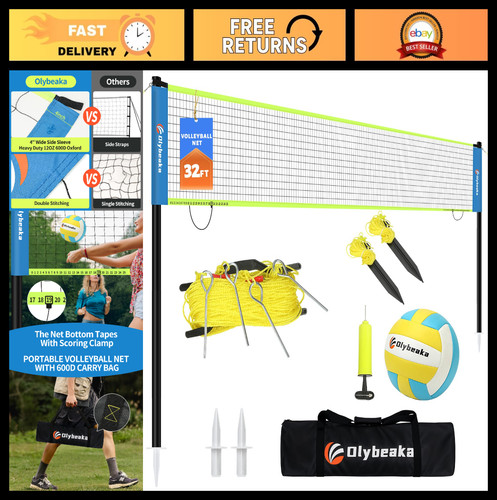Set rete pallavolo portatile - rete,